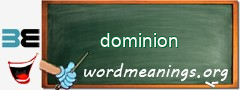 WordMeaning blackboard for dominion